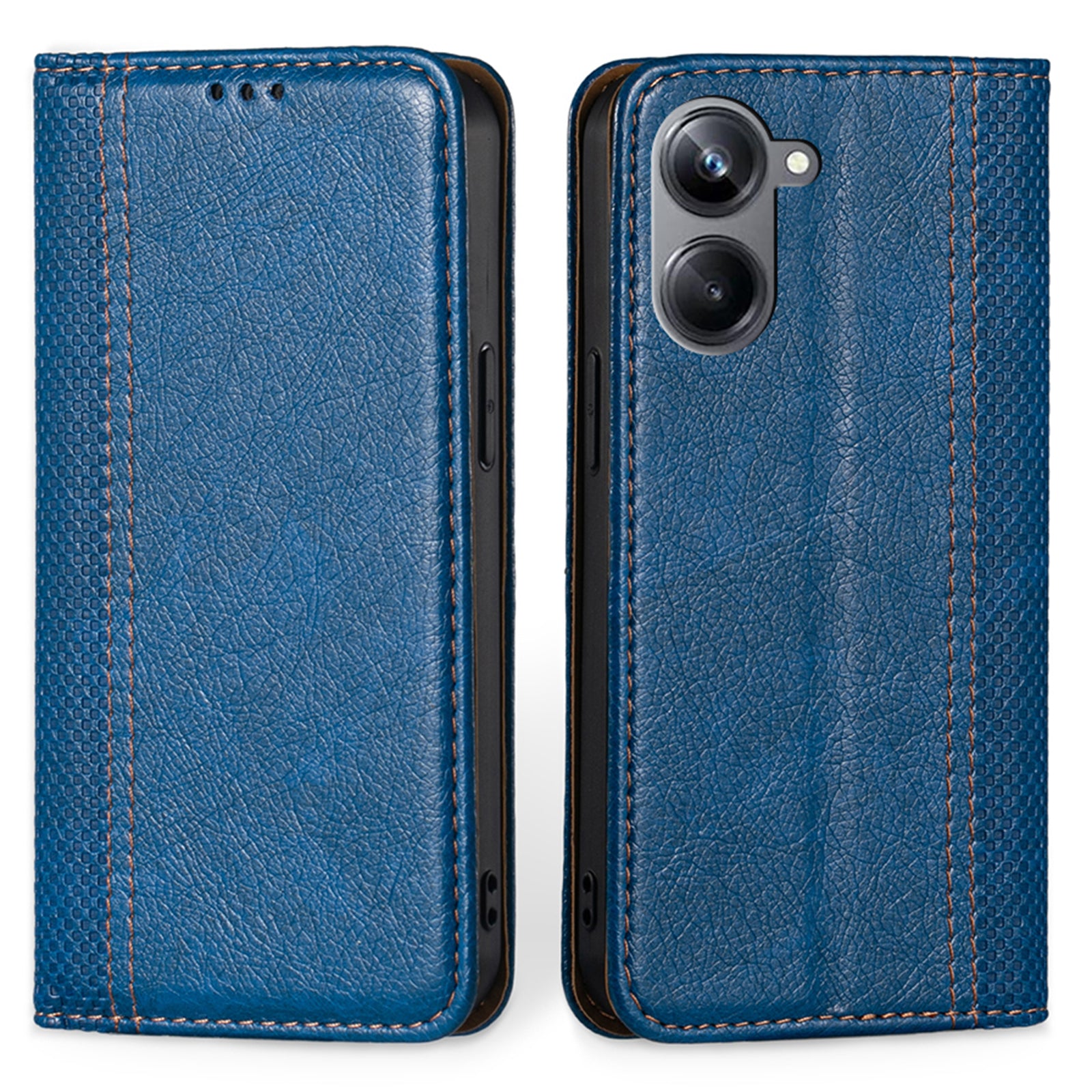 For Realme 10 Pro 5G Plaid Pattern PU Leather Stand Case Card Holder Magnetic Auto-closed Phone Cover For Realme 10 Pro 5G Plaid Pattern PU Leather Stand Case Card Holder Magnetic Auto-closed Phone Cover